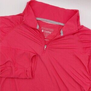 Coolibar Arabella Quarter Zip Top Women's 3X UPF 50+ Beach Pink Diamond Weave